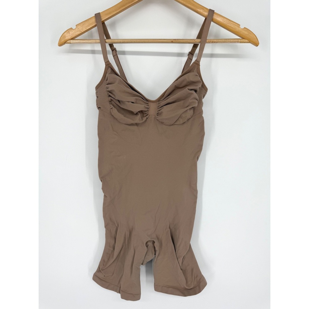 Skims Sculpting Mid Thigh Bodysuit Brown Tan XL Adjustable Shapewear Slimming